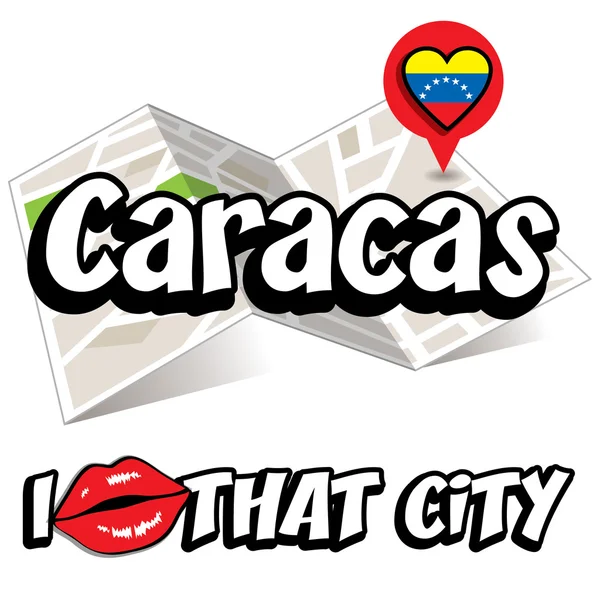 Каракас. Я люблю це місто. — стоковий вектор