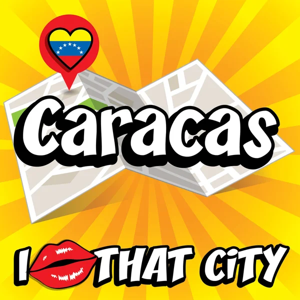 Каракас. Я люблю це місто. — стоковий вектор