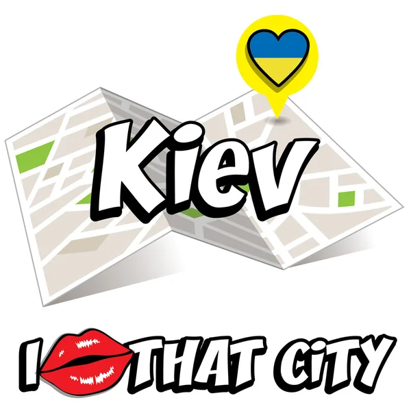 Κίεβο. Λατρεύω αυτή την πόλη. — Διανυσματικό Αρχείο
