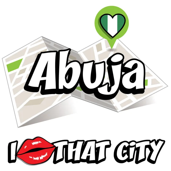 Abuja. Ich liebe diese Stadt. — Stockvektor