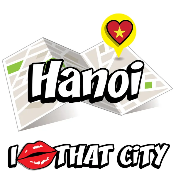 Hanoi. Amo quella città . — Vettoriale Stock