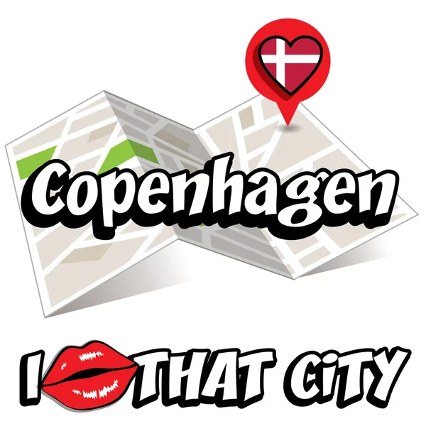 Copenaghen. Amo quella città . — Vettoriale Stock