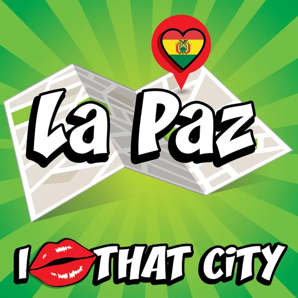 La Paz. Amo quella città . — Vettoriale Stock