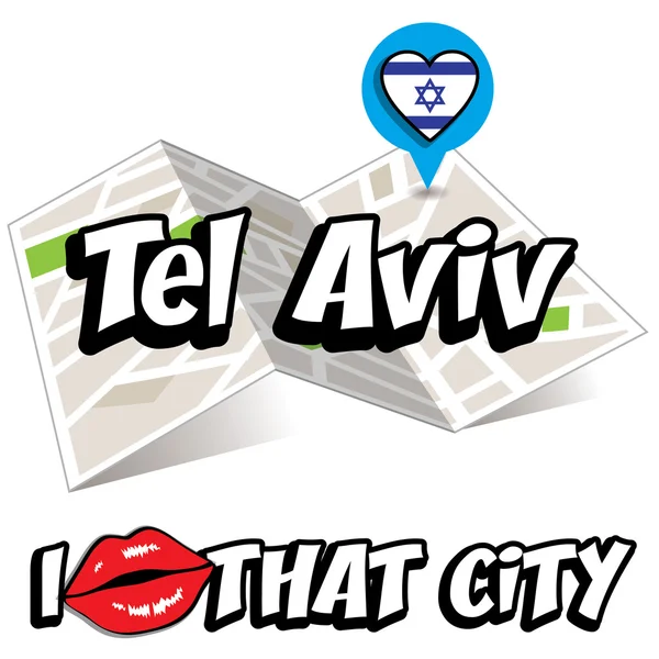 Tel Aviv. Me encanta esa ciudad . — Archivo Imágenes Vectoriales