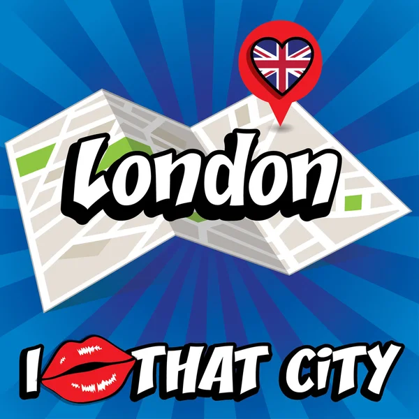 Londra. Amo quella città . — Vettoriale Stock