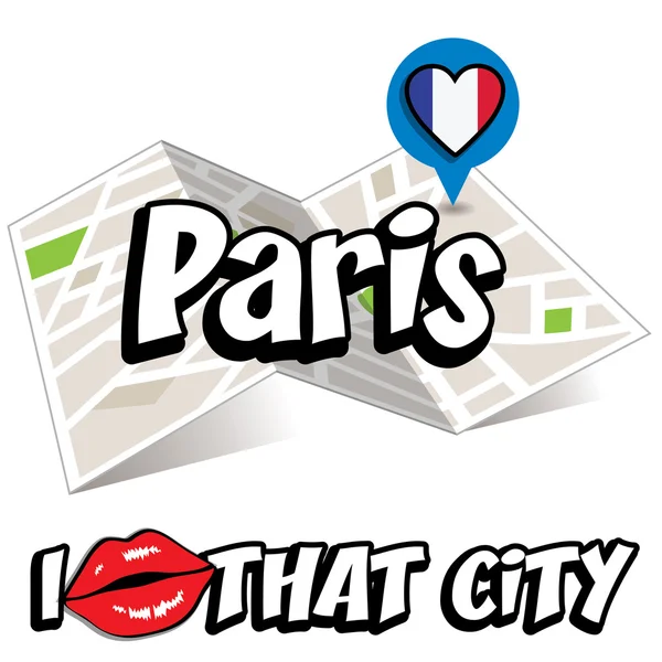 Parigi. Amo quella città . — Vettoriale Stock