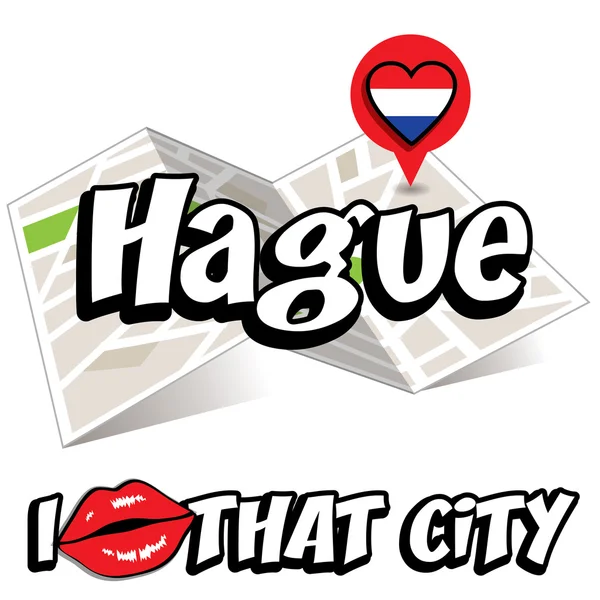 Haag. Ich liebe diese Stadt. — Stockvektor