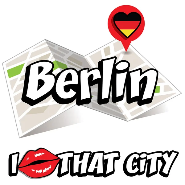 Berlino. Amo quella città . — Vettoriale Stock