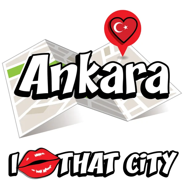 Ankara. Amo quella città . — Vettoriale Stock