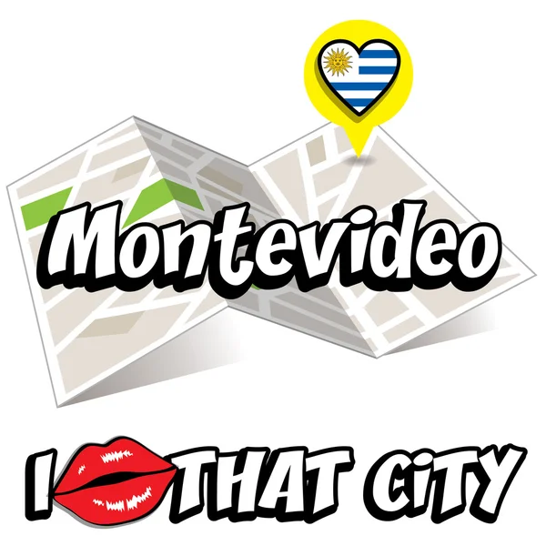 Montevideo. Me encanta esa ciudad . — Archivo Imágenes Vectoriales