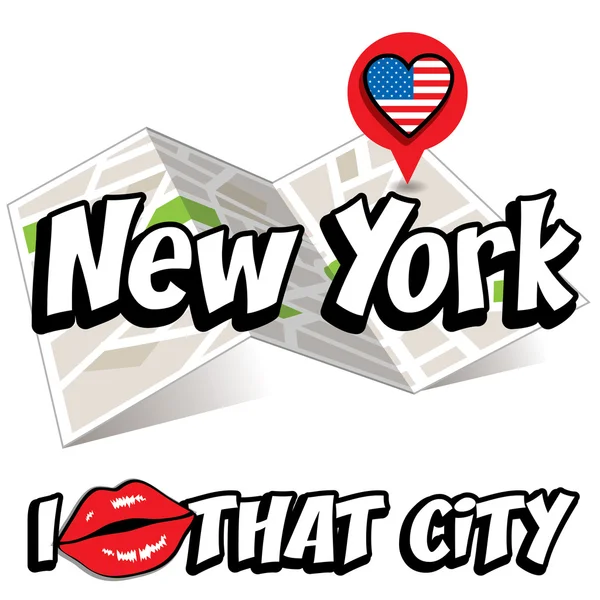 New York. Amo quella città . — Vettoriale Stock