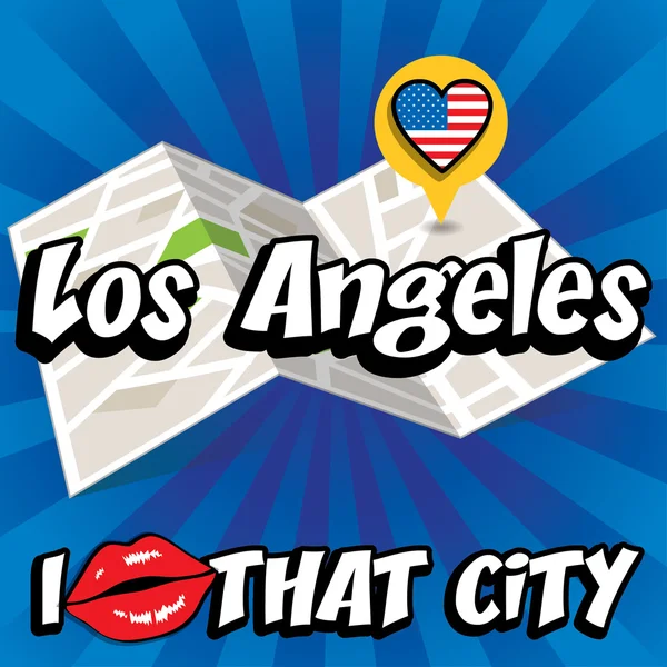 Los Angeles. Amo quella città . — Vettoriale Stock