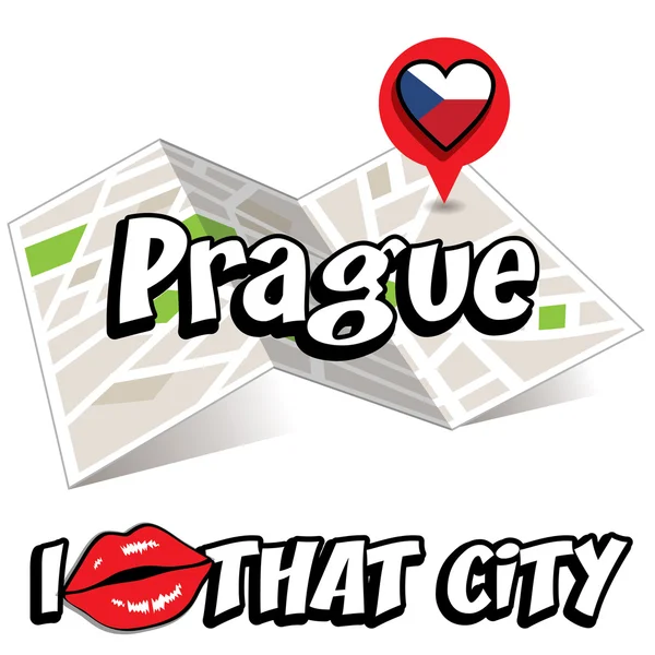 Praga. Amo quella città . — Vettoriale Stock