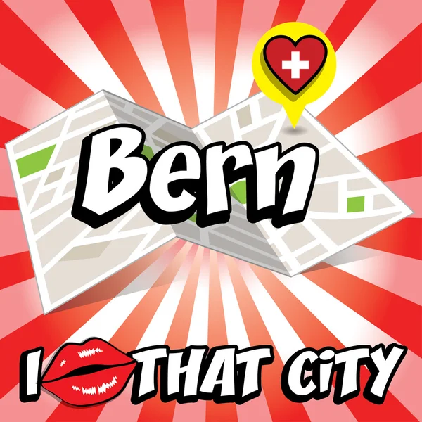 Berna. Amo quella città . — Vettoriale Stock