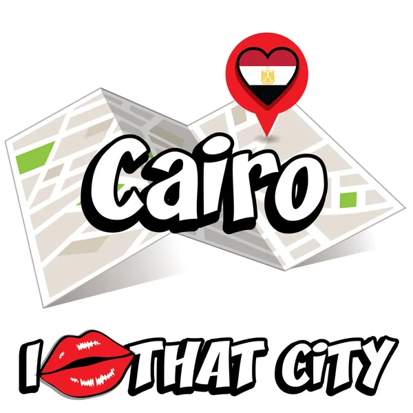 Cairo. Szeretem, hogy a város. — Stock Vector