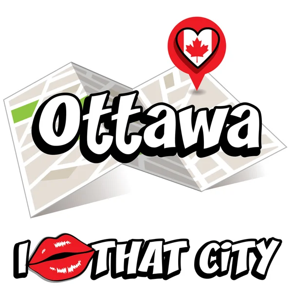 Ottawa. Amo quella città . — Vettoriale Stock