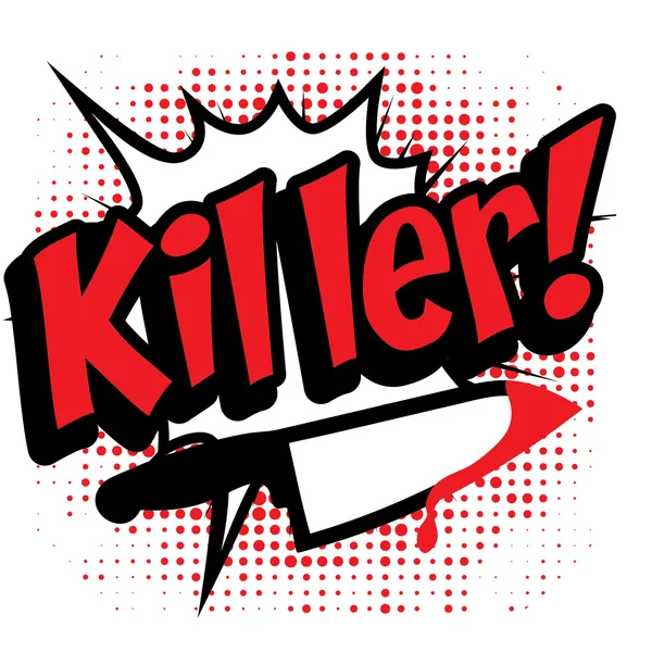 Popart strips pictogram "Killer!". — Stockvector