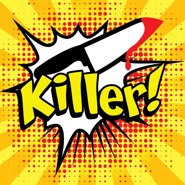Popart strips pictogram "Killer!". — Stockvector