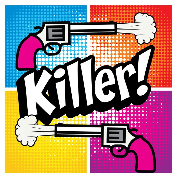 Popart strips pictogram "Killer!". — Stockvector