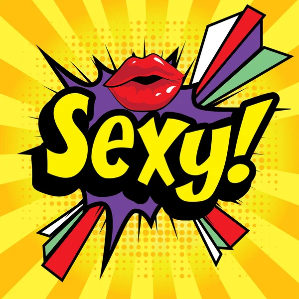 Icono de cómics de arte pop "Sexy !". — Vector de stock