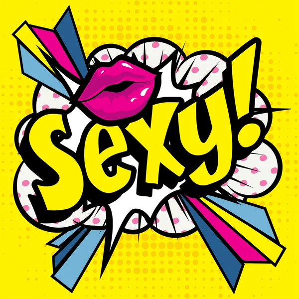 Popart strips pictogram "Sexy!". — Stockvector