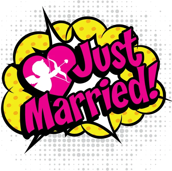 Pop Art comics - "Just Married!". — Stockvector