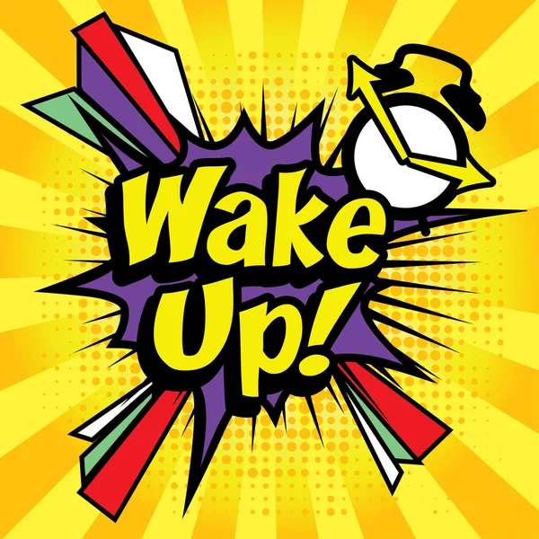 Pop-Art-Comics - "aufwachen!". — Stockvektor