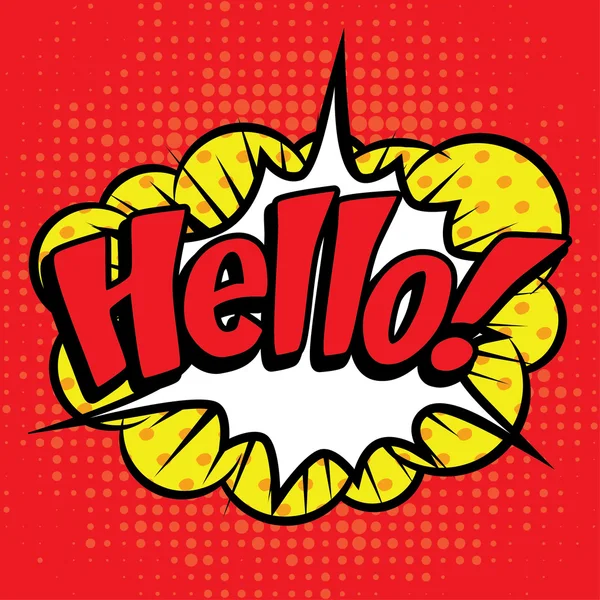 Поп-арт комікси значок "Привіт!". — стоковий вектор