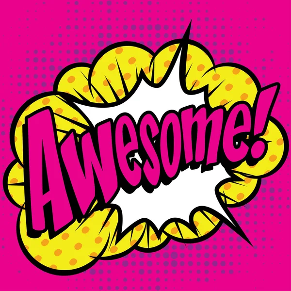 Pop-artu komiks ikonę "Awesome!". — Wektor stockowy