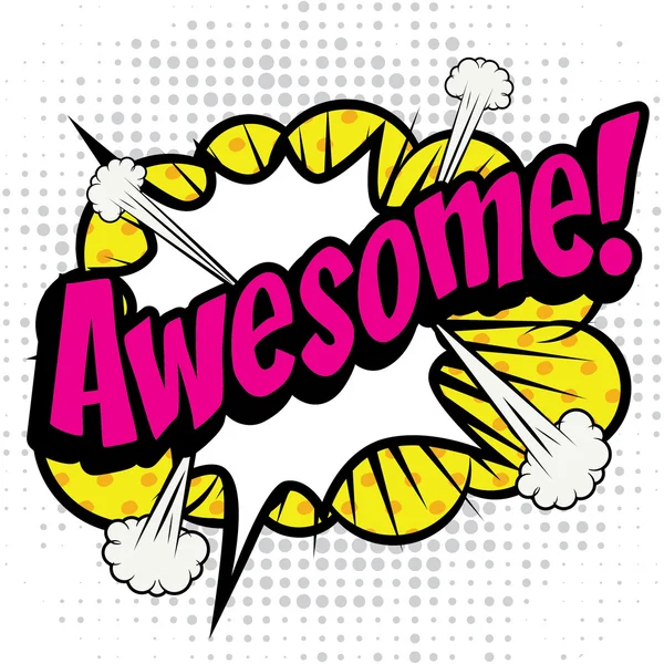 Pop Art comics icon "Awesome!". — Stock Vector