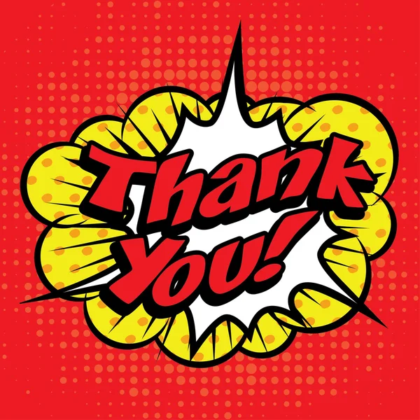 Pop Art comics - "Thank You!". — Stockvector