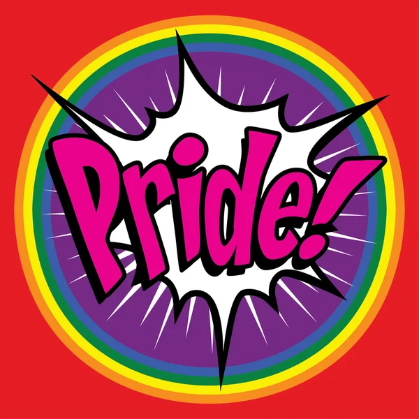 Pop Art comics icon "Pride!". — Stock Vector