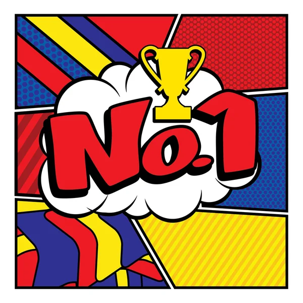 Pop-artu komiks ikonę "nr.1". — Wektor stockowy