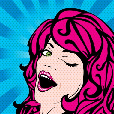 Pop Art kadın winks