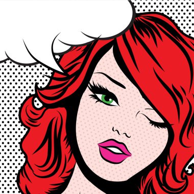 Pop Art kadın winks