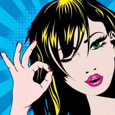 Pop Art kadın winks