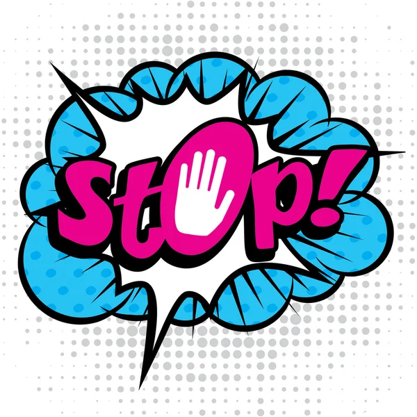 Pop Art Comics Ikone "aufhören!". — Stockvektor