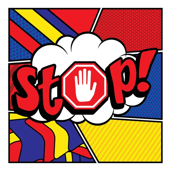 Popart strips pictogram "Stop!". — Stockvector