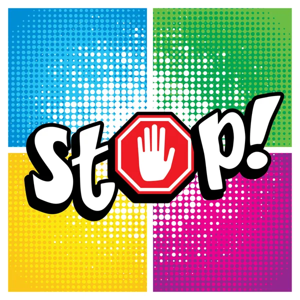 Pop Art komiks ikona "Stop!". — Stockový vektor