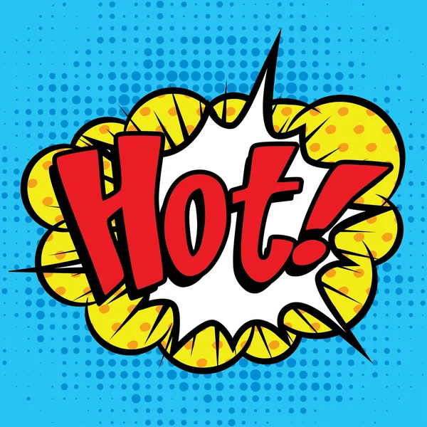 Pop Art bande dessinée icône "Hot !". — Image vectorielle