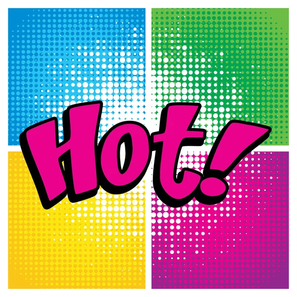 Піктограма коміксів Pop Art "Hot !". — стоковий вектор