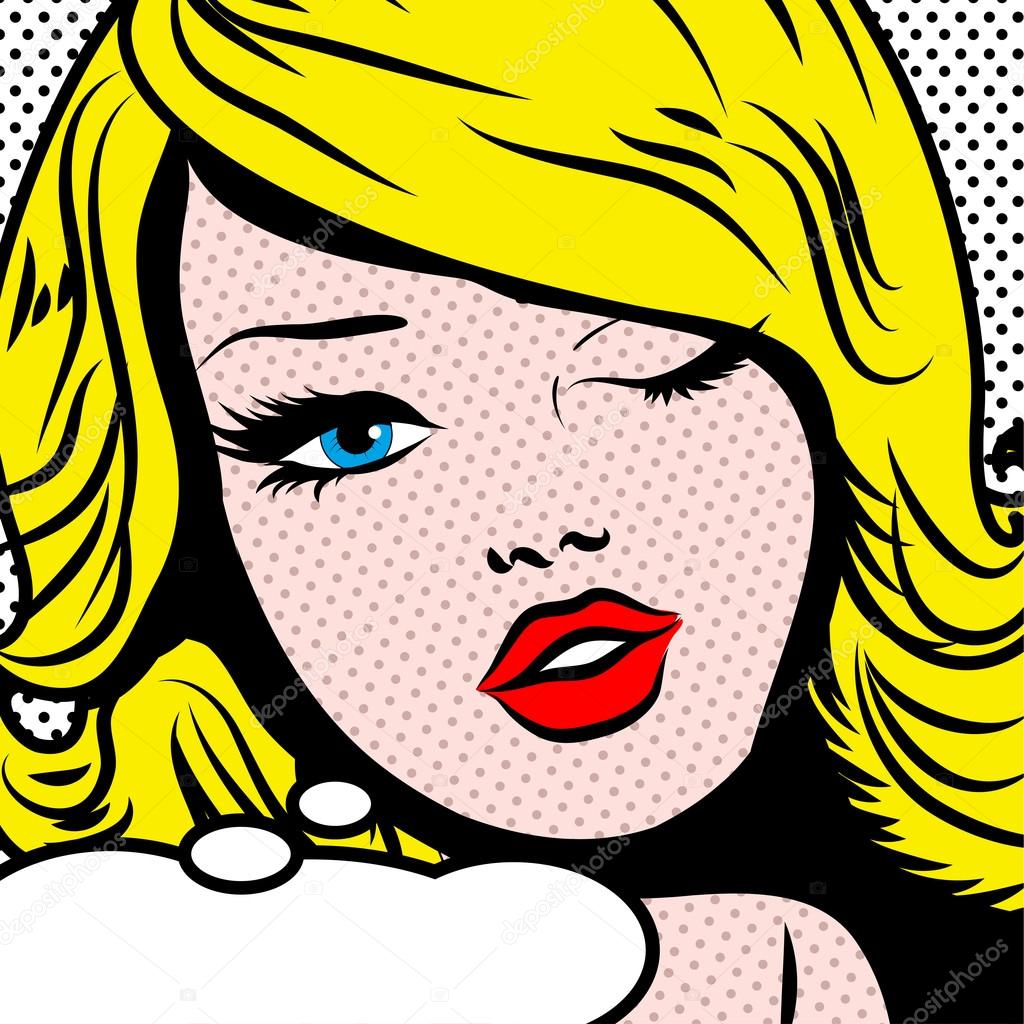 Pop Art Woman winks