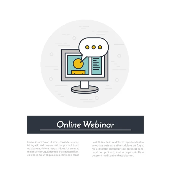 Online webinar εικονίδιο — Διανυσματικό Αρχείο