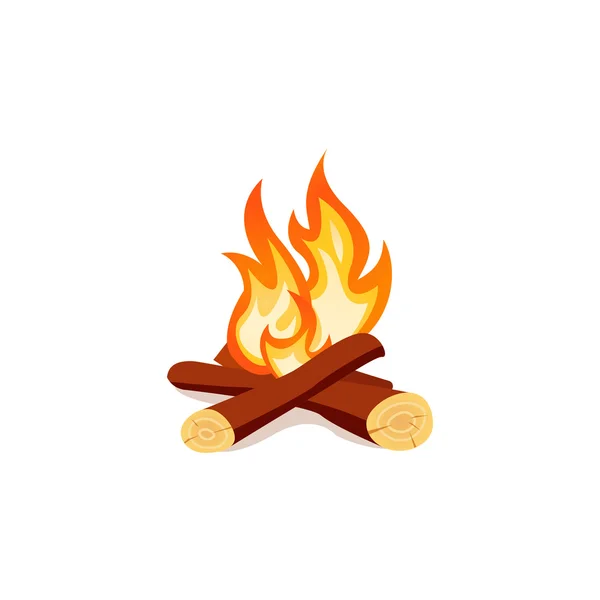 Campfire isolated on white background — Stock Vector