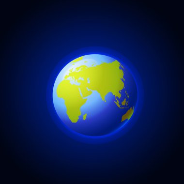Nasa tarafından döşenmiş bu görüntü unsurları. Küre simgesi. Earth ile pürüzsüz vektör gölgeler ve yeşil dünya kıtalar Haritası.