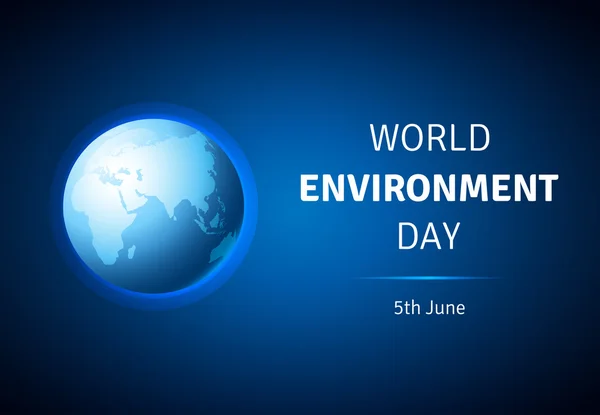Tarjeta vectorial del Día Mundial del Medio Ambiente, cartel con globo . — Vector de stock
