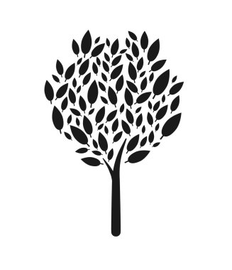 Beyaz arka plan ağaç simgesi. Vektör izole soyut ağaç.