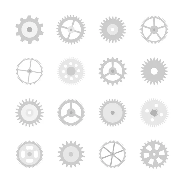 Gear Icon Set. Изолированные шестерни на белом фоне - векторная иллюстрация . — стоковый вектор