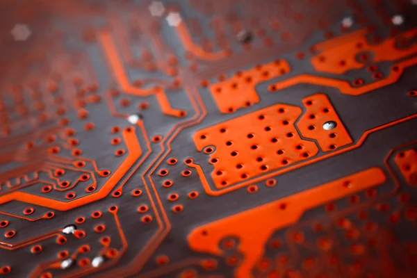 Bokeh circuit électronique fermer ordinateur — Photo