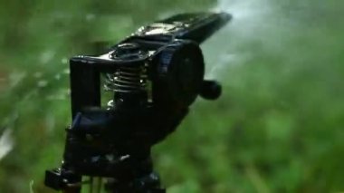 Bahçe yağmurlama. Seçici odak. Yüksek kare hızı